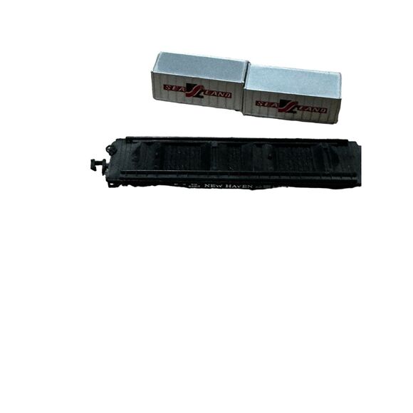 NSCALE NEW HAVEN FLAT CAR W/SEA LAND INERMODEL FREIGHT CONTAINERS. - Picture 5 of 8
